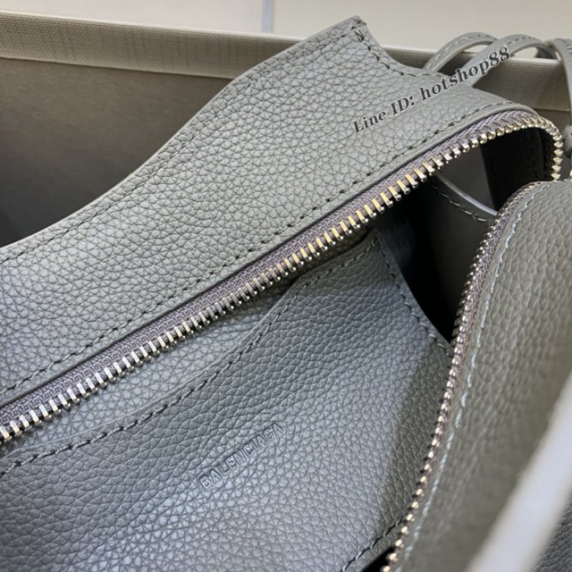 Balenciaga專櫃爆款荔枝紋深灰色手袋手提包 638512 巴黎世家小號Neo Classic機車包 fyj1441